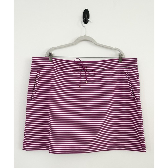 Chico's Pants - Chico's Zenergy Women XXL Purple Multicolor Size 4 Stripe Skort Skirt 20/22 NWT